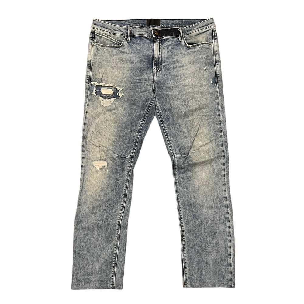 RTA Mens Blue Distressed Skinny Jeans